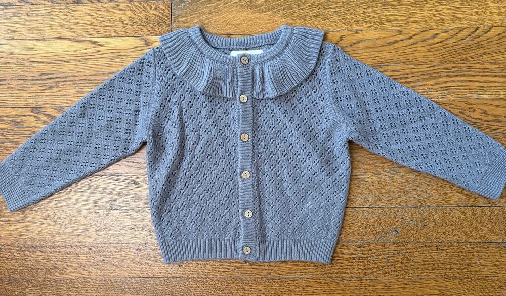 Quincy Mae Girls' Gray Knit Cardigan Sweater Size 18-24m